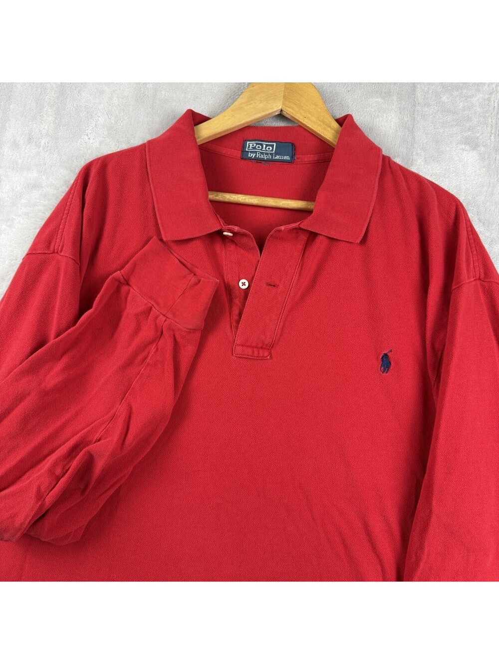 Polo Ralph Lauren Men’s Red Rugby Polo Shirt Pony Logo Long Sleeve 2XL Heritage